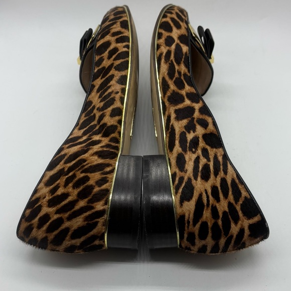 Louise Et Cie Leopard Cow Hair Loafer Pointed Toe Bow Sz 10 EU 40 Low Heel Flat - Picture 6 of 10